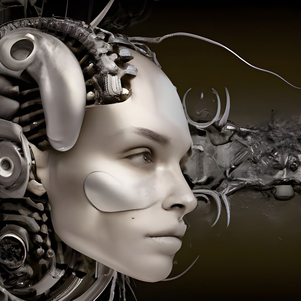 Biopunk Cyborg Transformation in Sci-Fi Horror Style