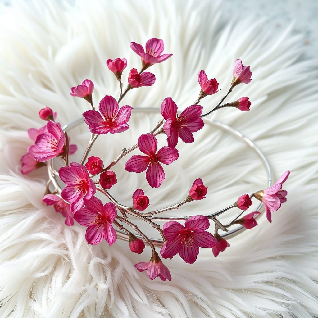 Exquisite Art Nouveau Sakura Crown