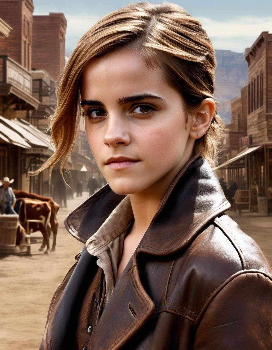 Bounty Hunter in Western Town: Ultrarealistic Portrait