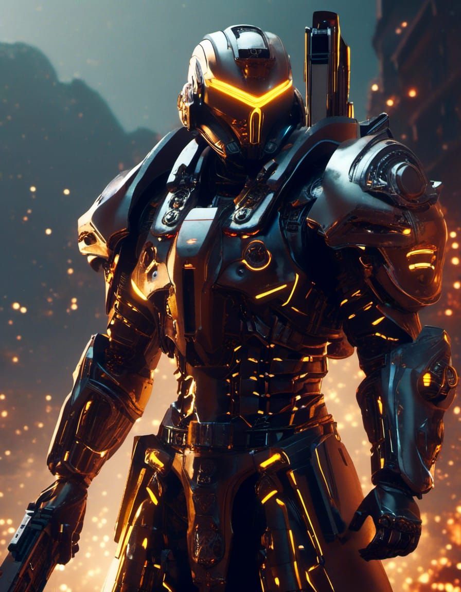 Terminator Chaplain: Warhammer 40k Digital Watercolor Art