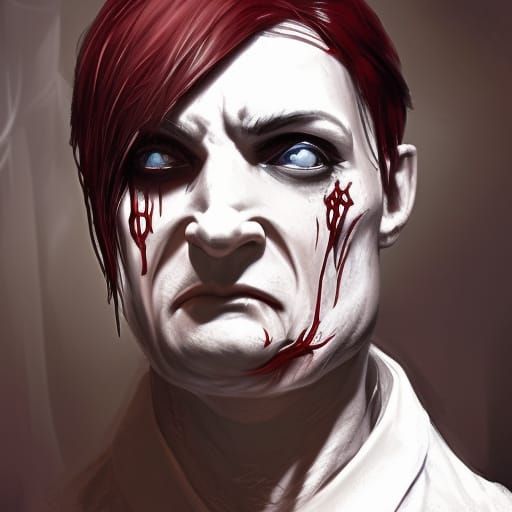 Sinister Doctor Portrait in Maximalist Digital Painting Styl...