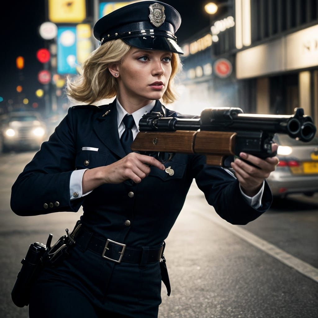 LA Cop Confronts Thug: Telephoto Lens View