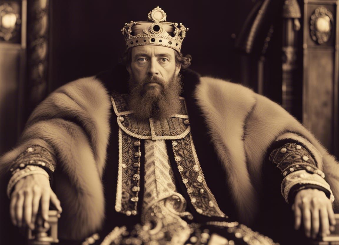 Gustav Klimt as King in New Objectivity Style