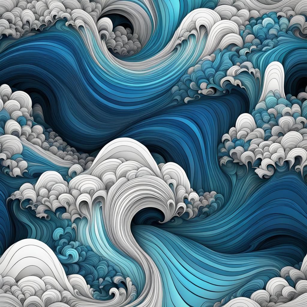 Sleeping Giant Abstract Vector Fractal in 3D