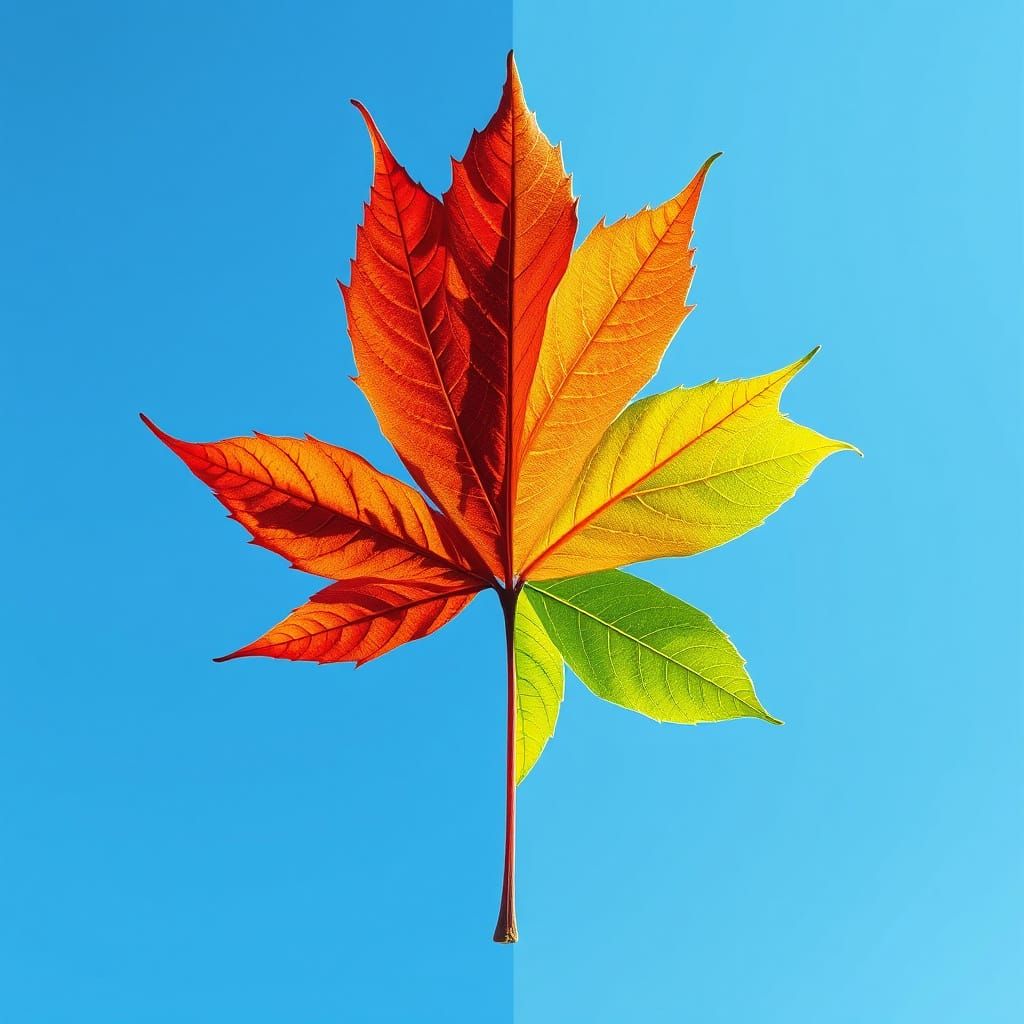 Surreal Split Leaf: Autumn Gold Meets Spring Green