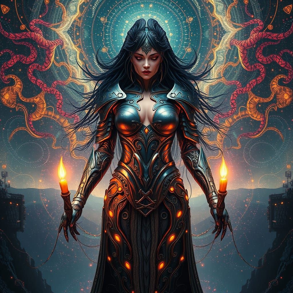 Visigothic Warrior Woman with Biocosmic Armor