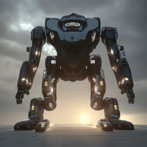 Futuristic Robot Cat with Intricate Mech Details