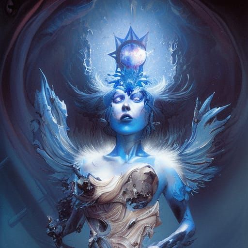 Undead Cosmos Goddess in Grim Dark Style