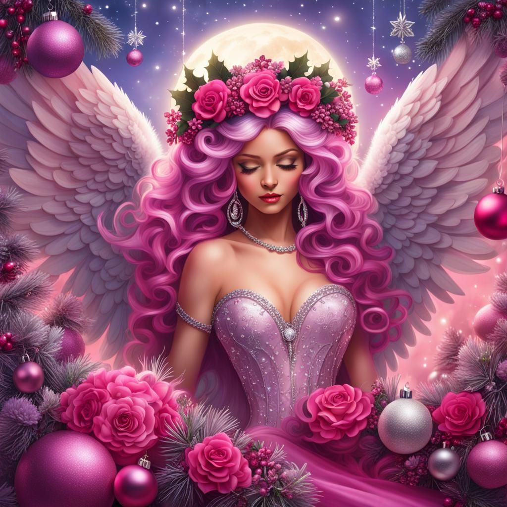 Pink Christmas Angel