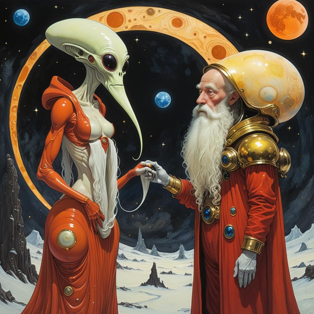 Santa Enters a Mœbius-Inspired Realm of Alien Encounter