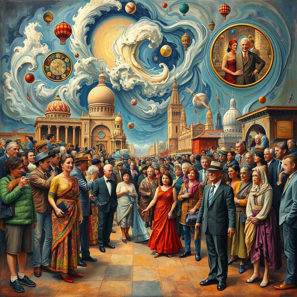 People from Different Eras in Fractal Circles