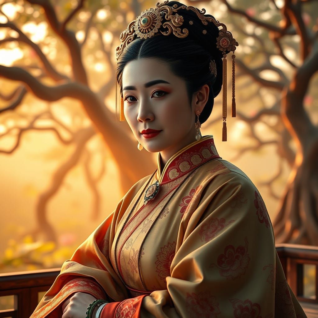 Empress Dowager Mu in Traditional Chinese Imperial Attire