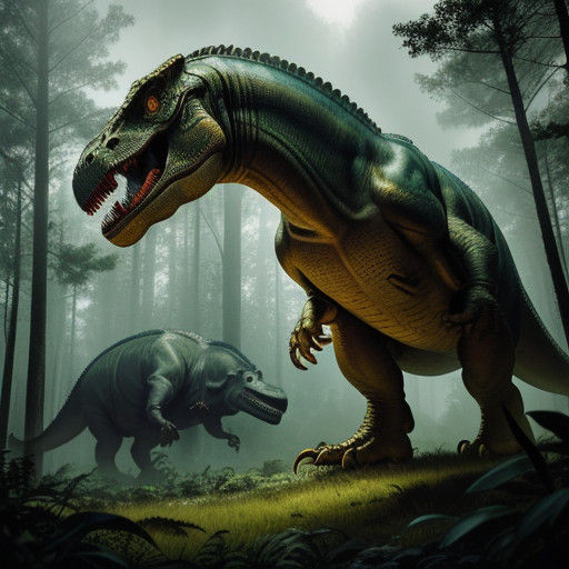 Tyrannosaurus Rex Masterpiece in Golden Prehistoric Light