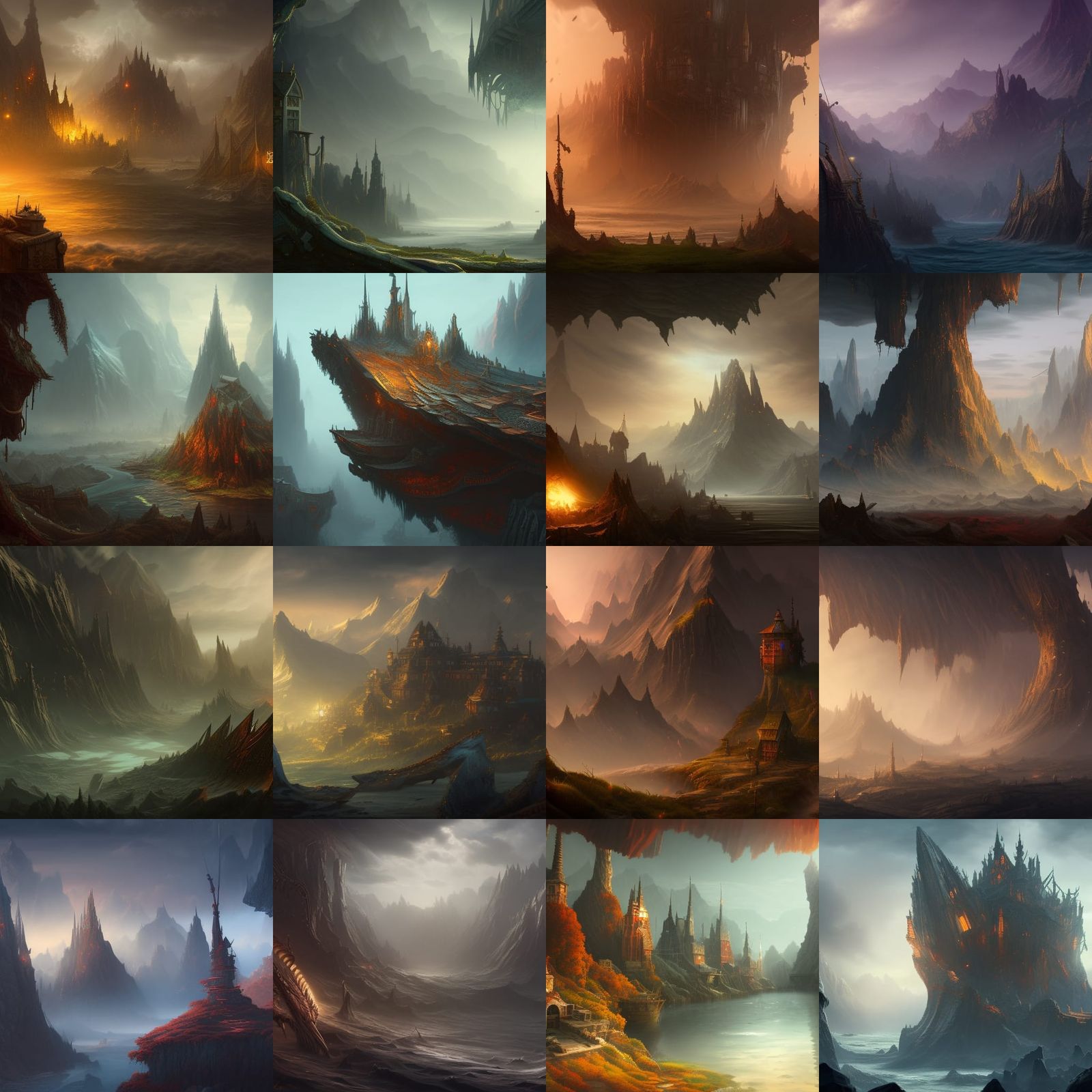 Fantastical Billboard Art in Detailed Matte Painting Style