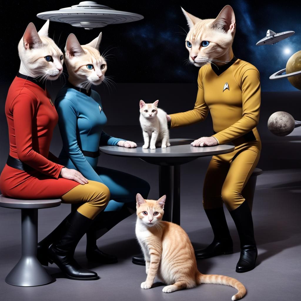 Star Trek Crew Meets Feline Aliens in Space