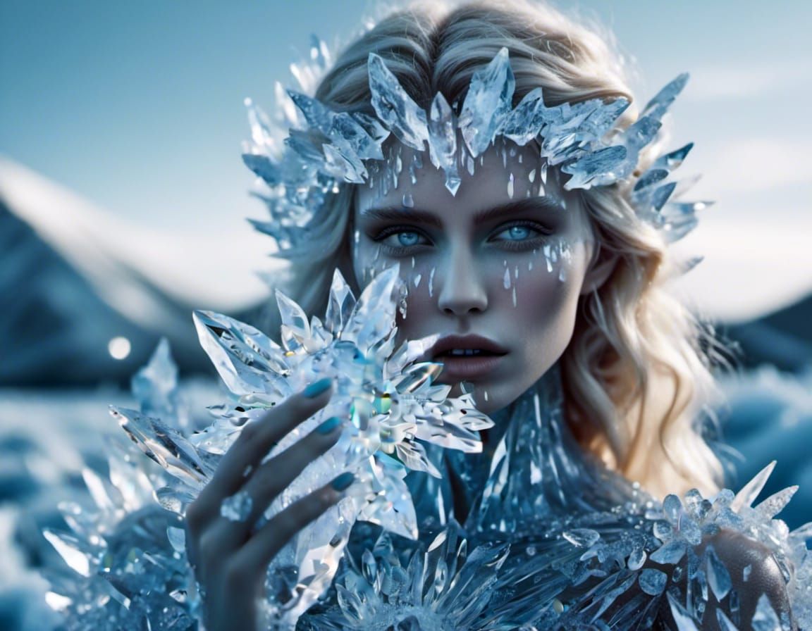 icy lady with her favourite snowflake