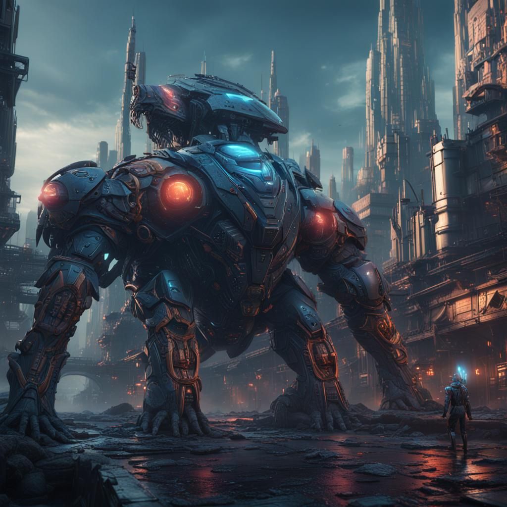 Silicon Villain: Futuristic Matte Painting