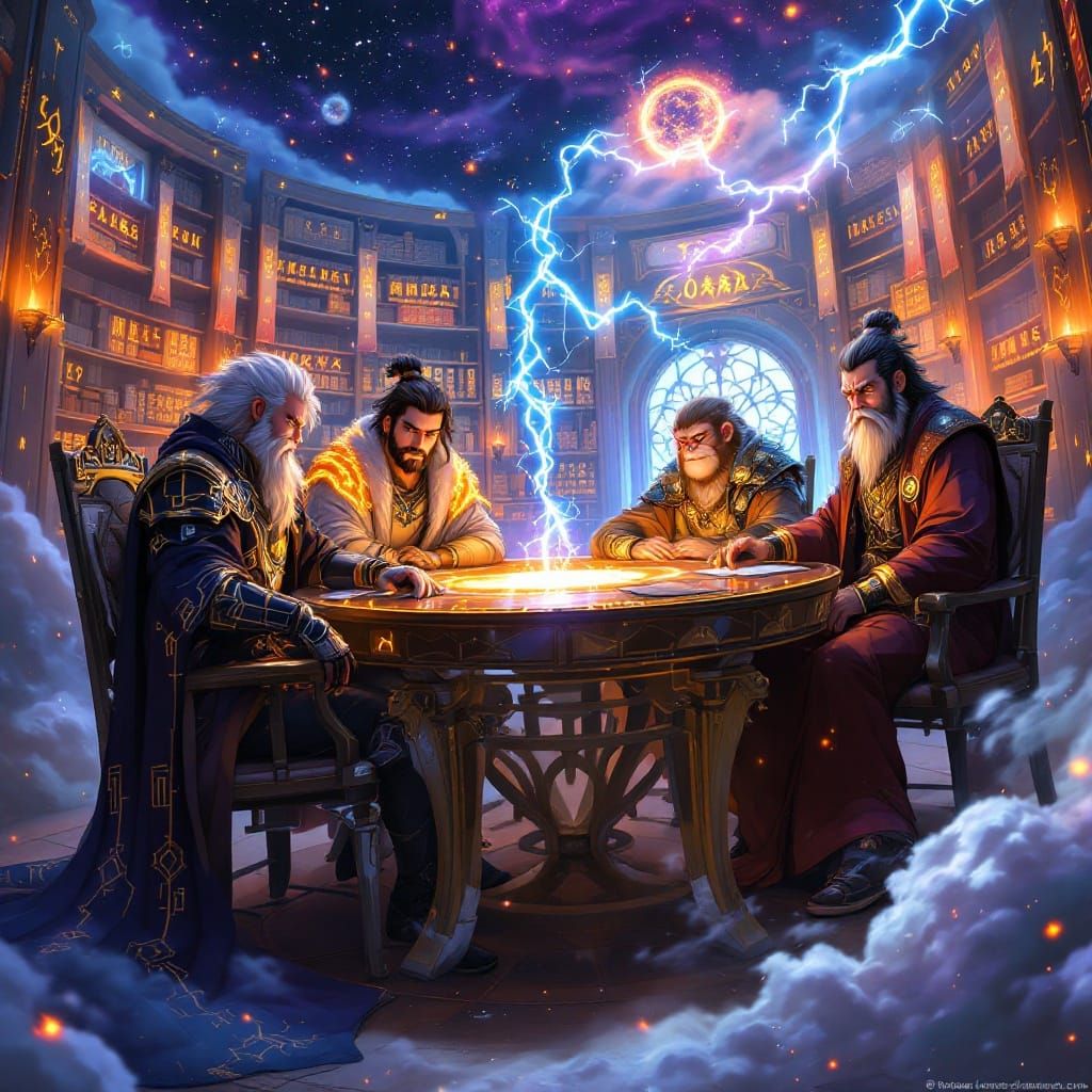 Powerful Figures in Cosmic Library, Anime Style