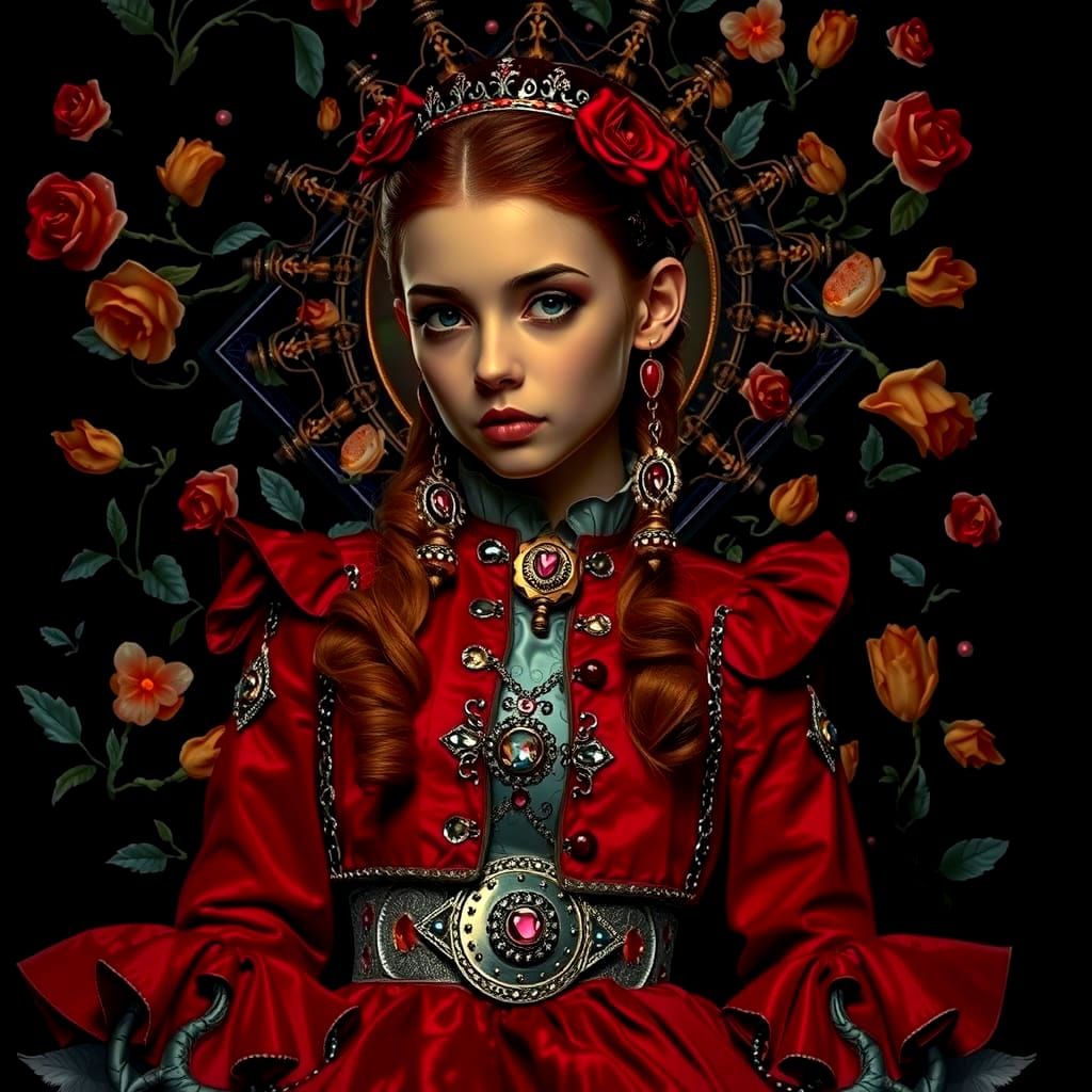 Alice Through the Looking Glass in Hyperrealistic Style