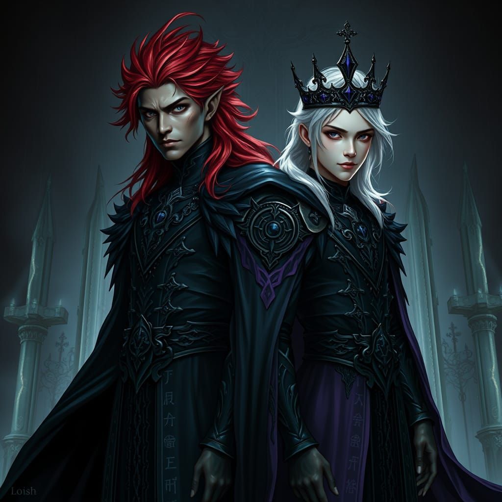 Dark Fantasy Royals in Gothic Regal Style