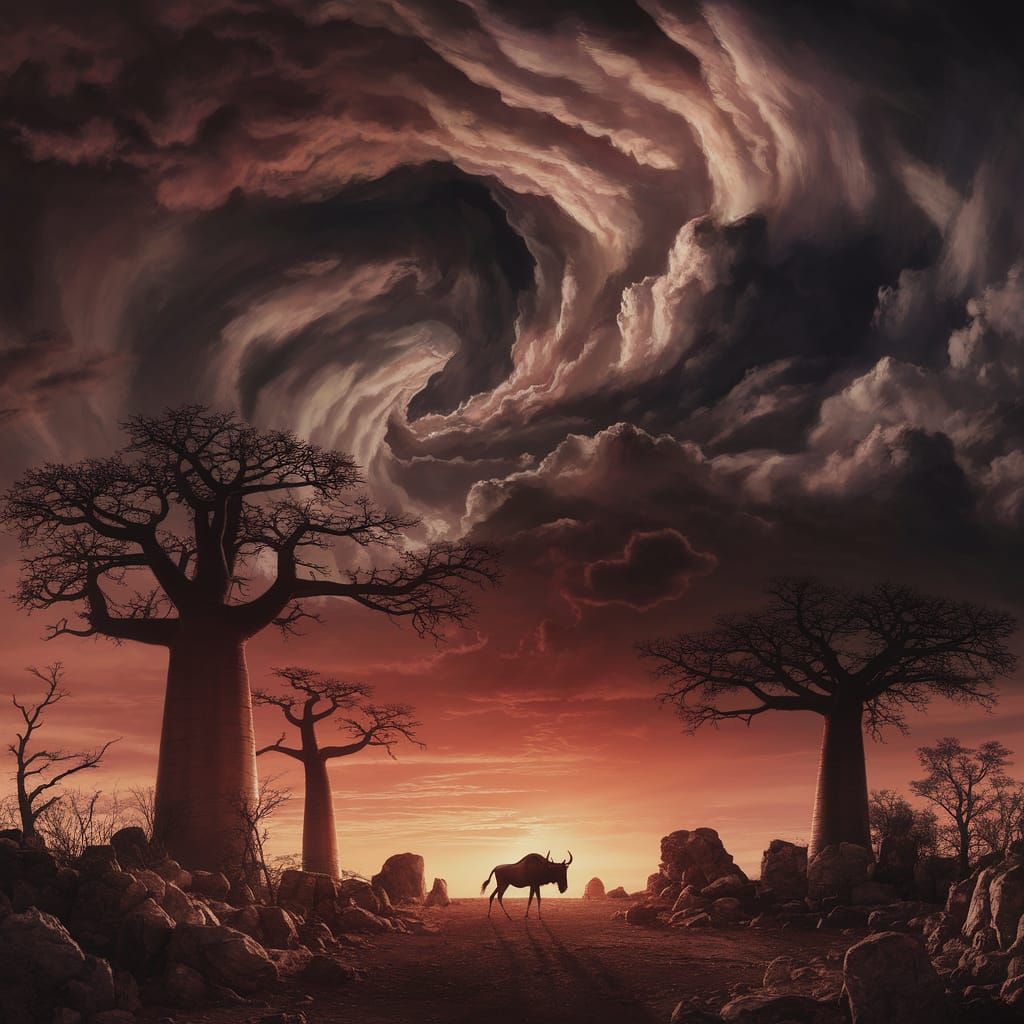 Dramatic Storm Over South Africa: Matte Painting