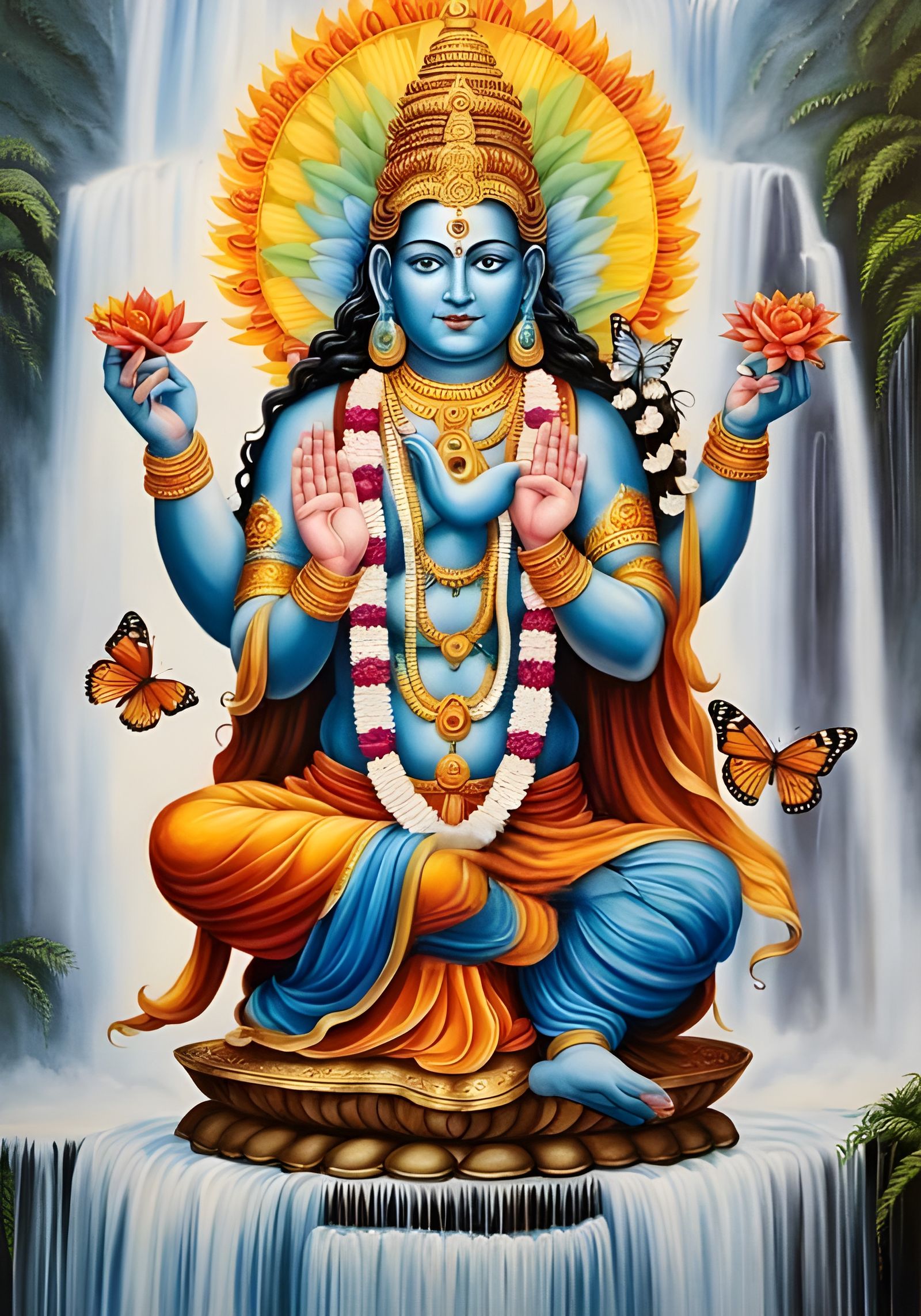Lord Brahma: Hindu God Visualized with Butterflies