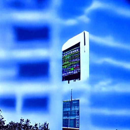 Giant Computer Screen on City Building