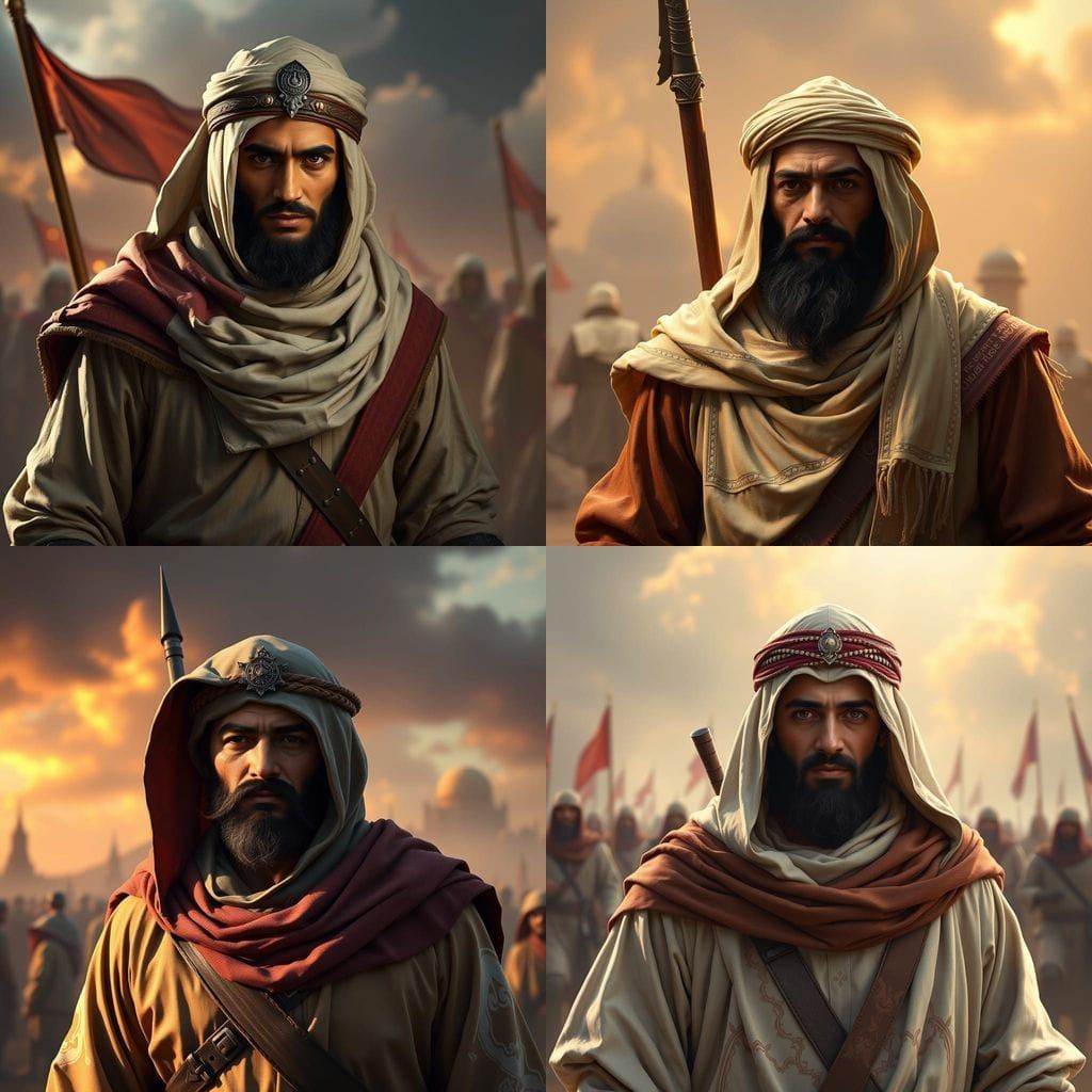 Muslim Warrior Falls as a Martyr in Perang Uhud