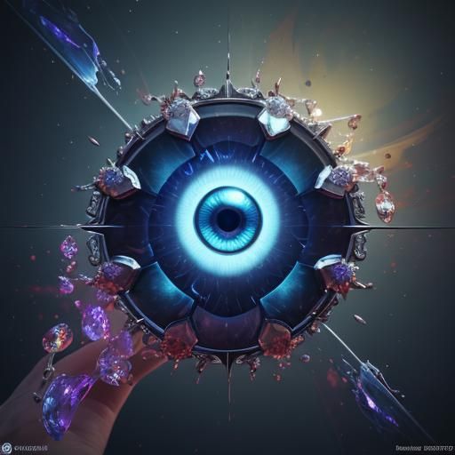 Gemstone Eyes Portrait in Cel-Shaded Style