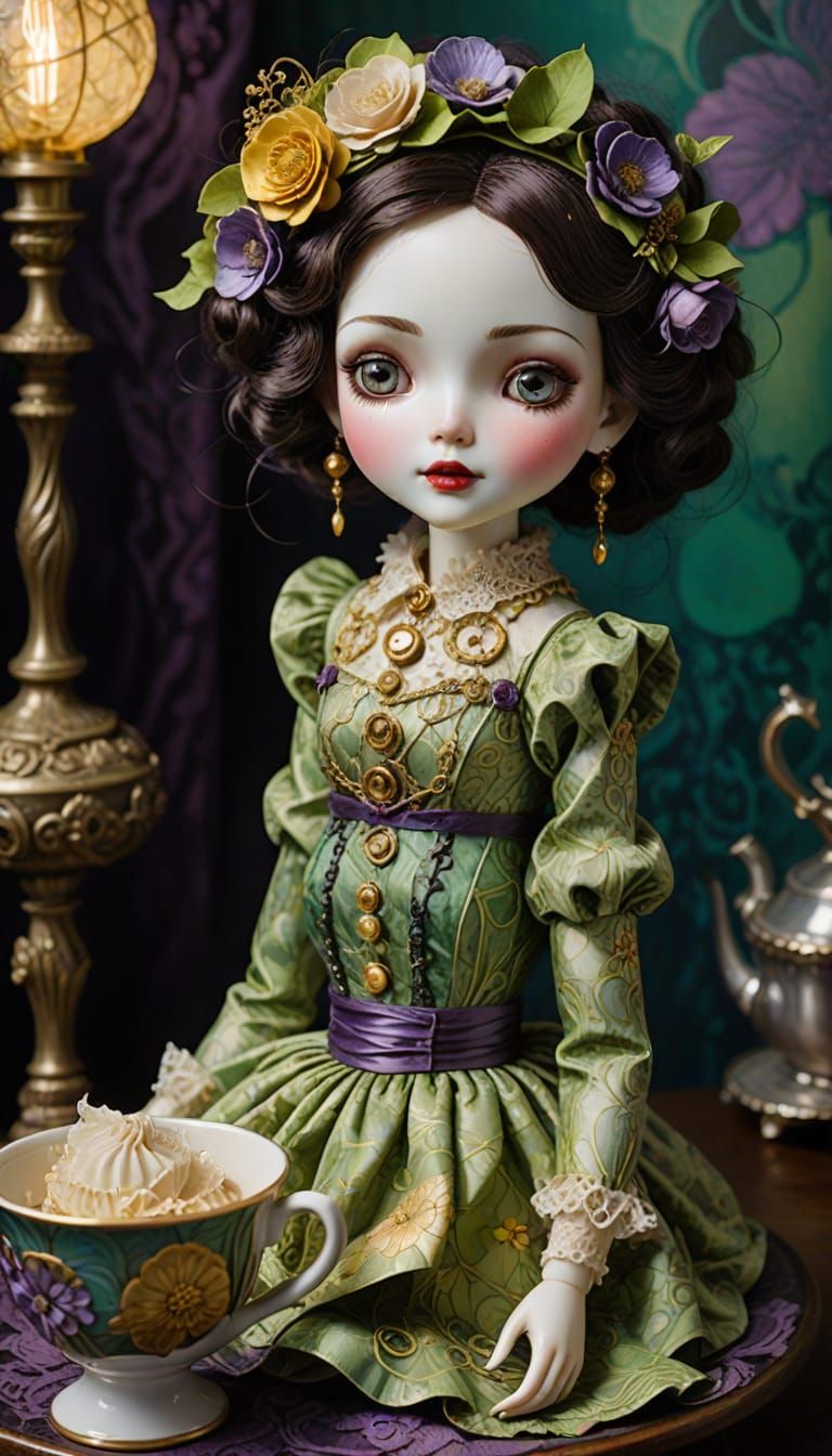 Chibi Dollies in Mark Ryden's Whimsical Art Style