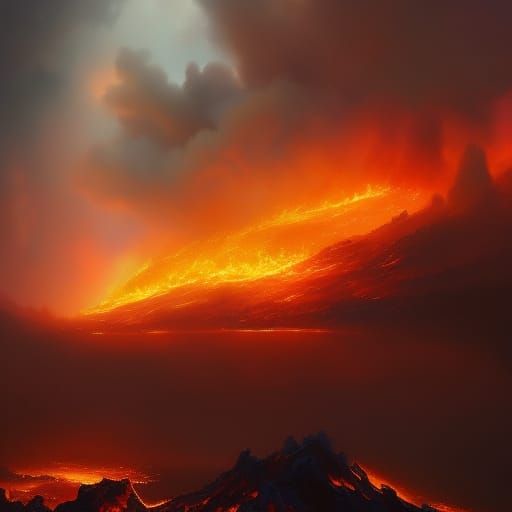 Inferno Sky: Burning Clouds in Heaven