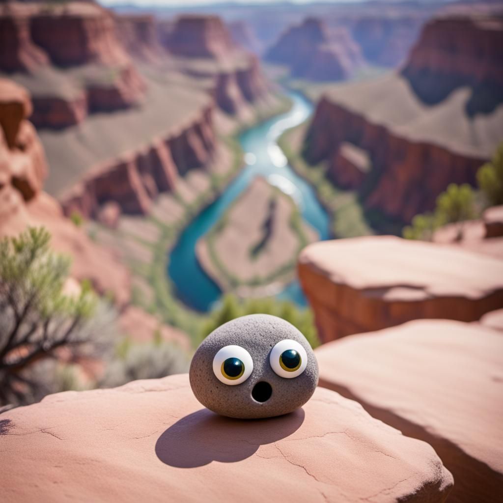 Pet Rock with Googly Eyes Canyon View