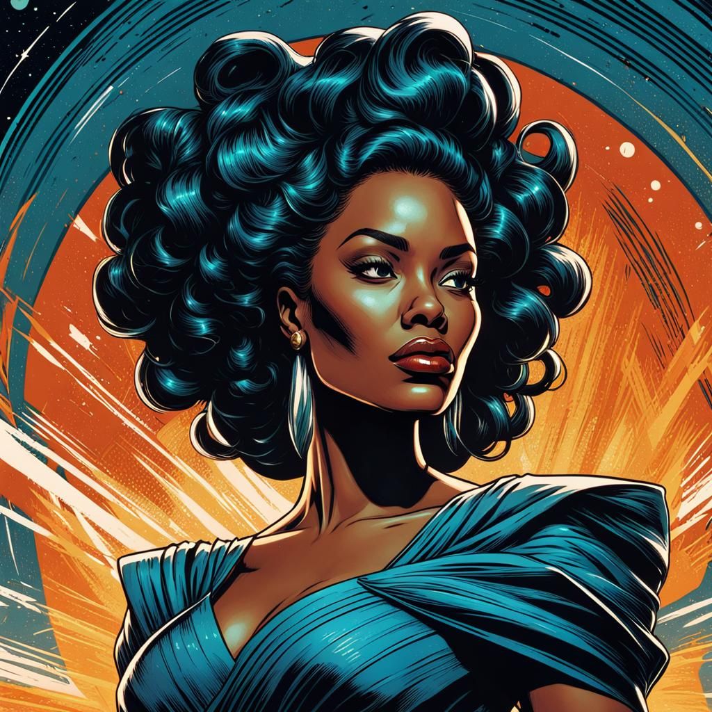 Retro Comic Book Portrait of a Woman