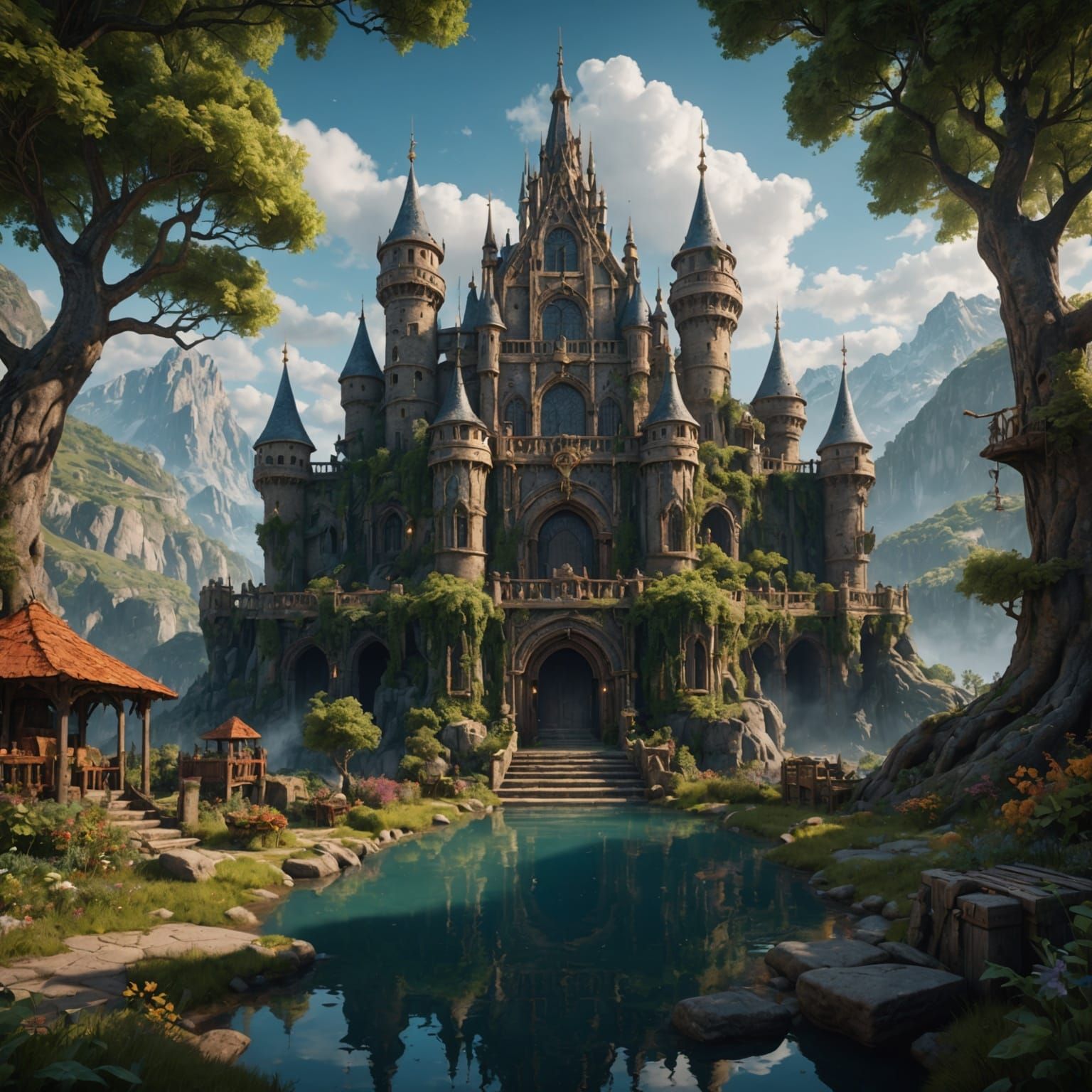 Detailed Matte Painting of a Fat Man