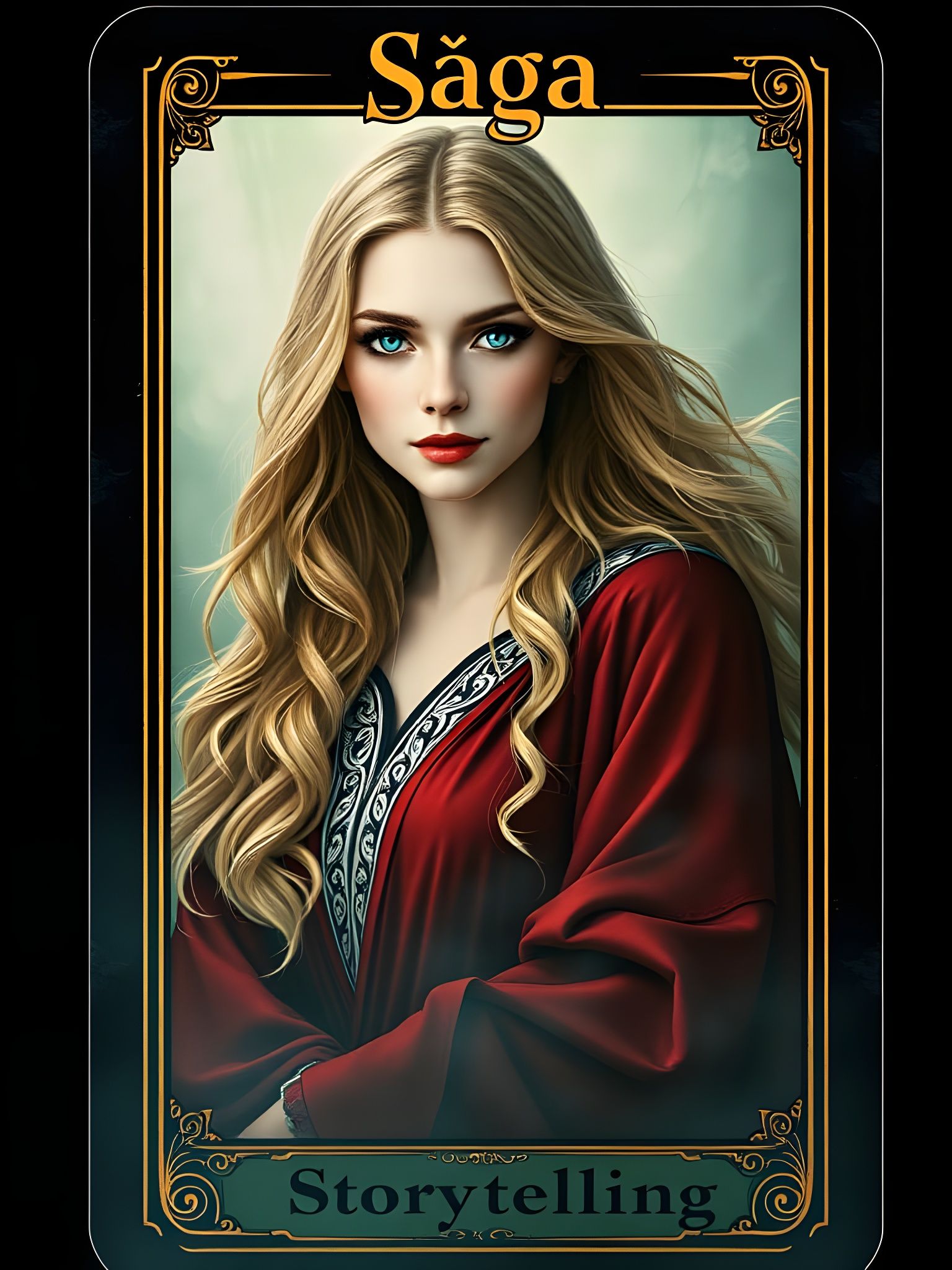 Ethereal Norse Goddess on Tarot Card in Cinematic Style