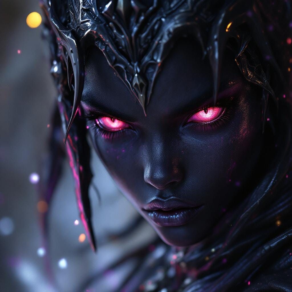 Detailed Dark Fantasy Drow with Dynamic Lighting