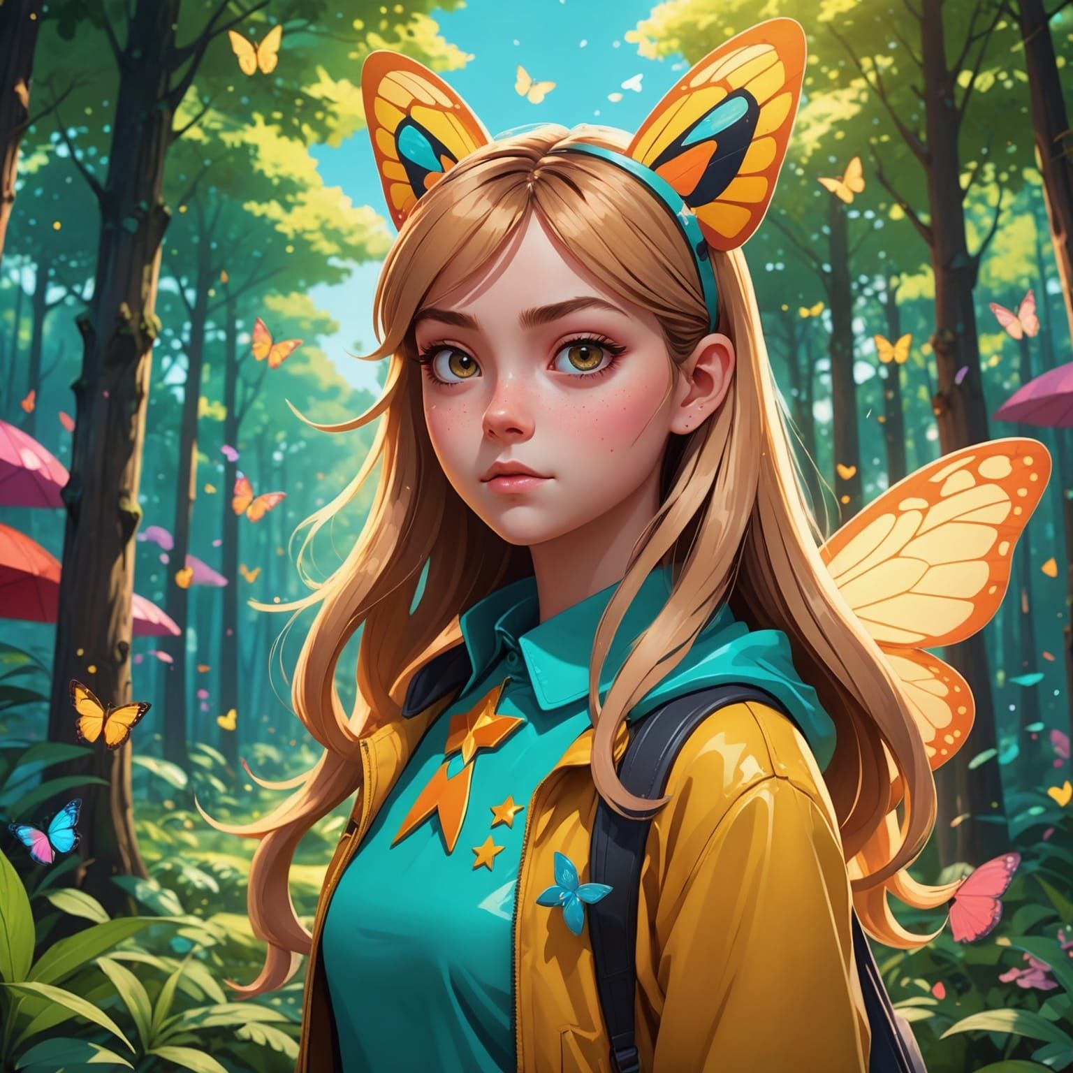 Star Butterfly in Colorful Animated Style