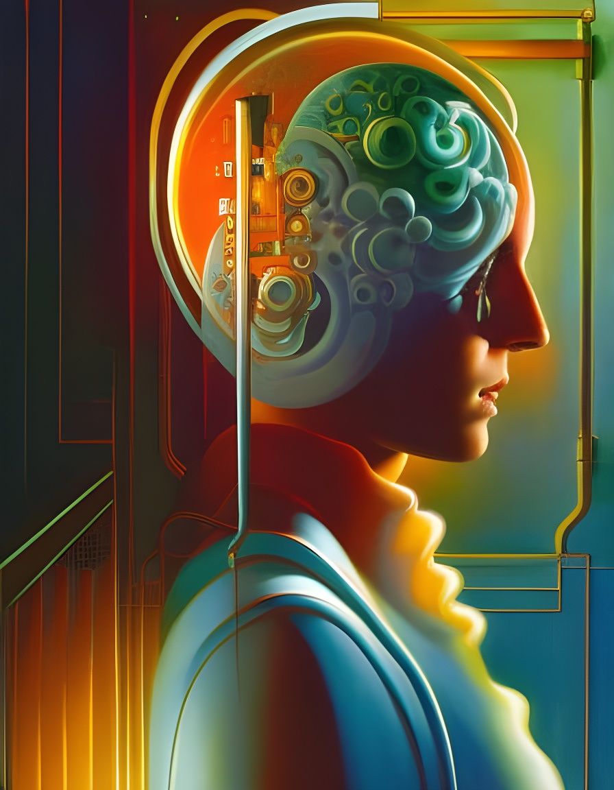 Submarine Scientific Laboratory in Cyberpunk Noir Style