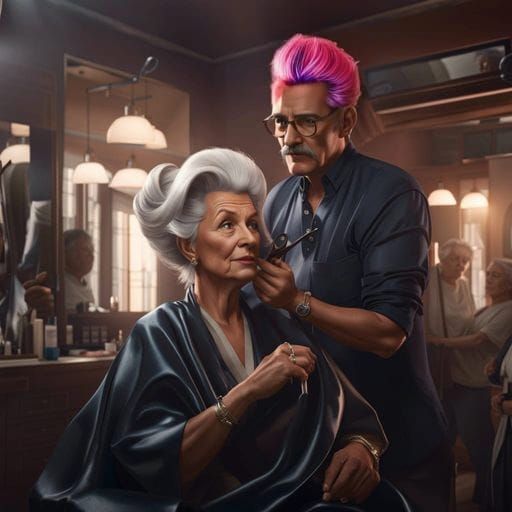 Hairdresser Adds Crazy Colors to Hair