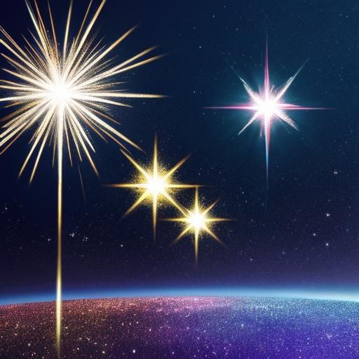 Dynamic Sparkle Burst on Dark Background