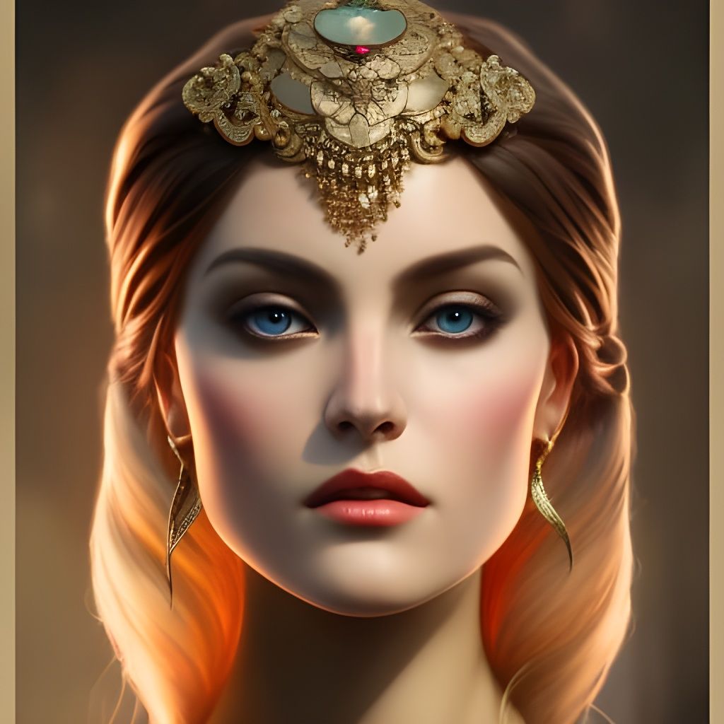 Art Nouveau Princess Portrait in 8K Resolution