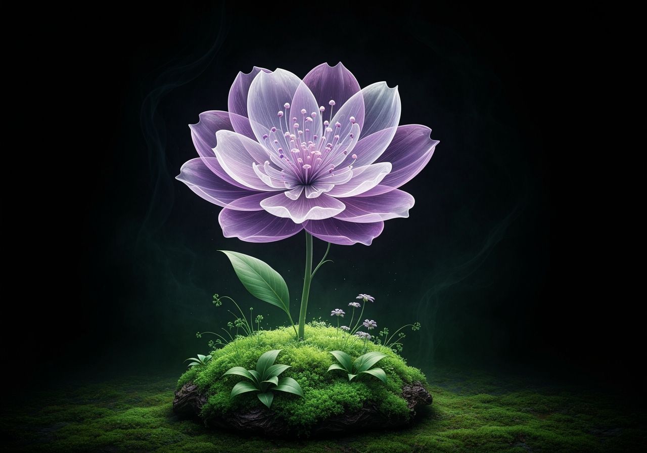 Ethereal Flower in a Mystical Environment