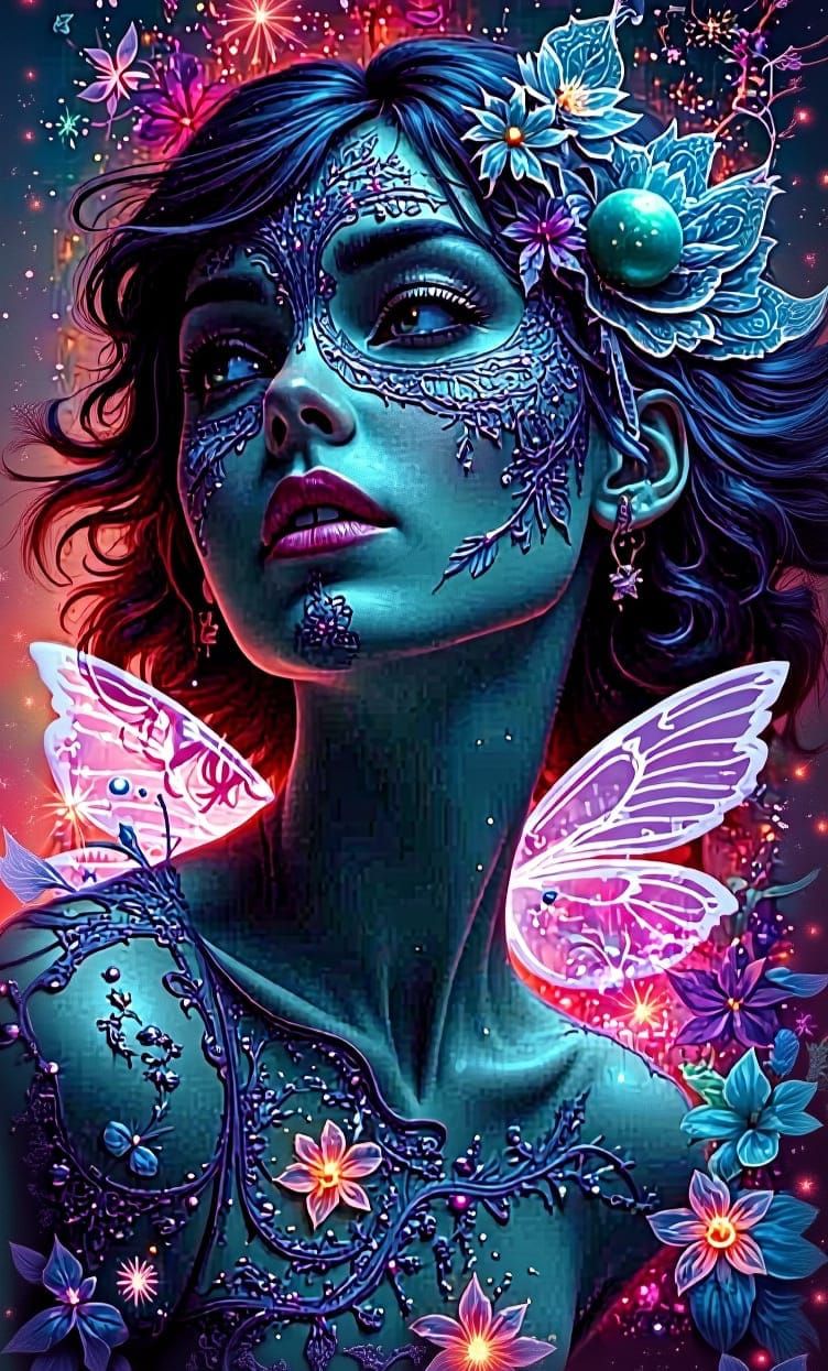 Jello-Powered Alien Monster in Neon Pop Art Style