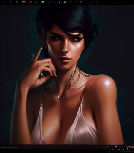 Sultry Mafia Boss Portrait in Hyperdetailed Style