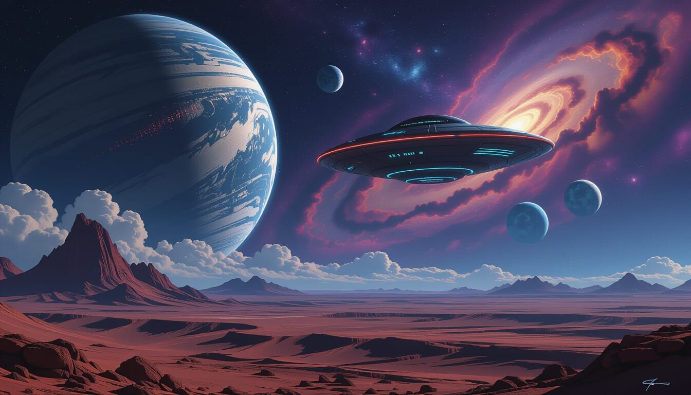 The alien  planet's surface