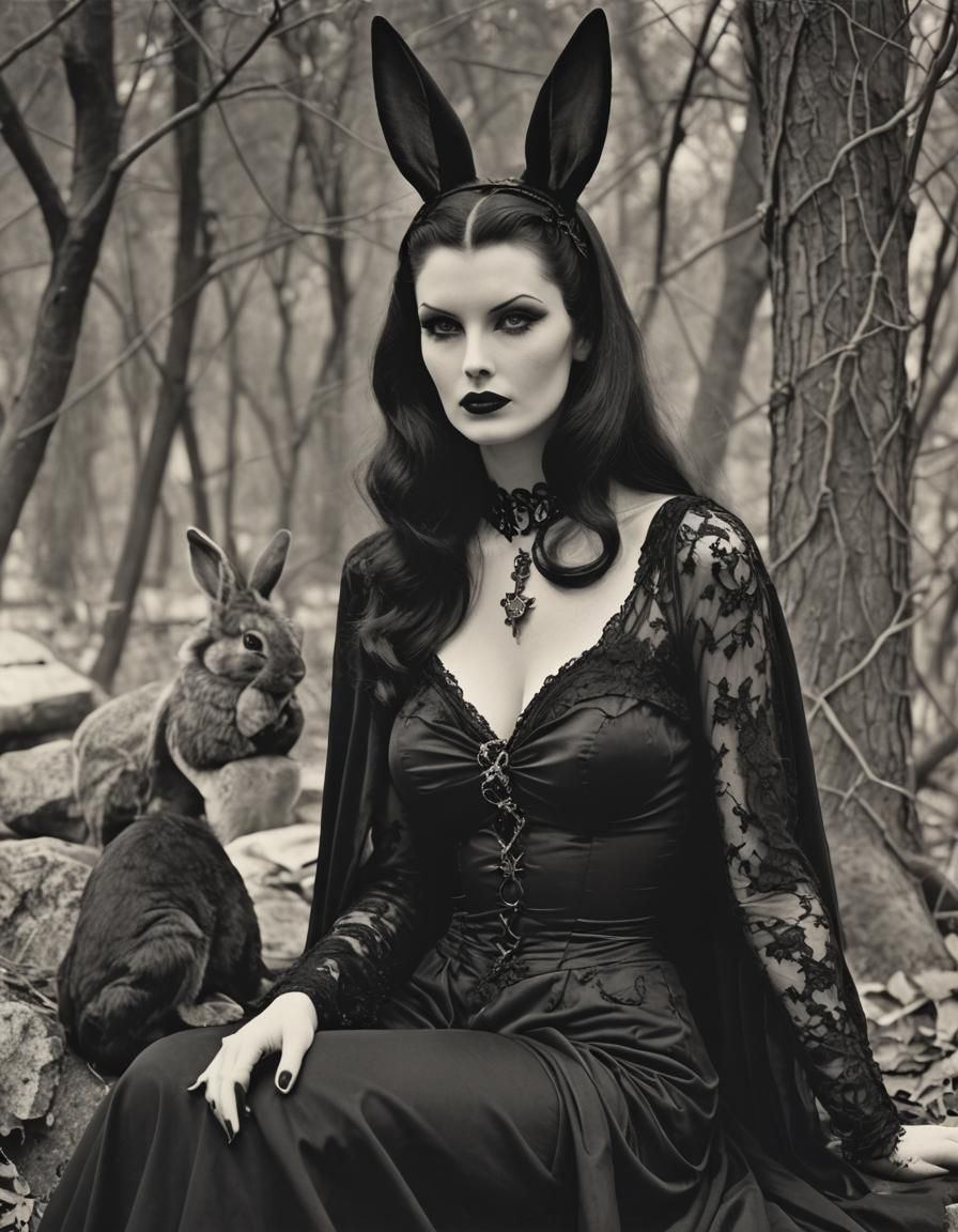 Goth Goddess in Style of Bunny Yeager