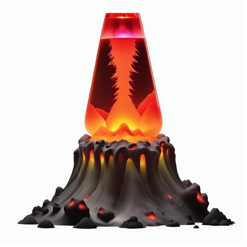 Volcanic Lava Lamp Eruption: A Surreal Fusion