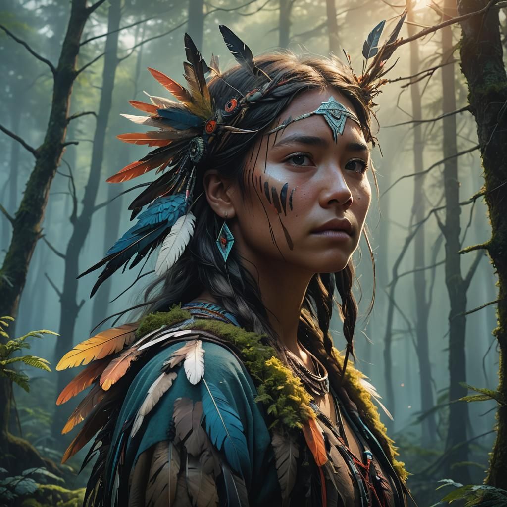 Mystical Transformation: Woman Turns Into Bird