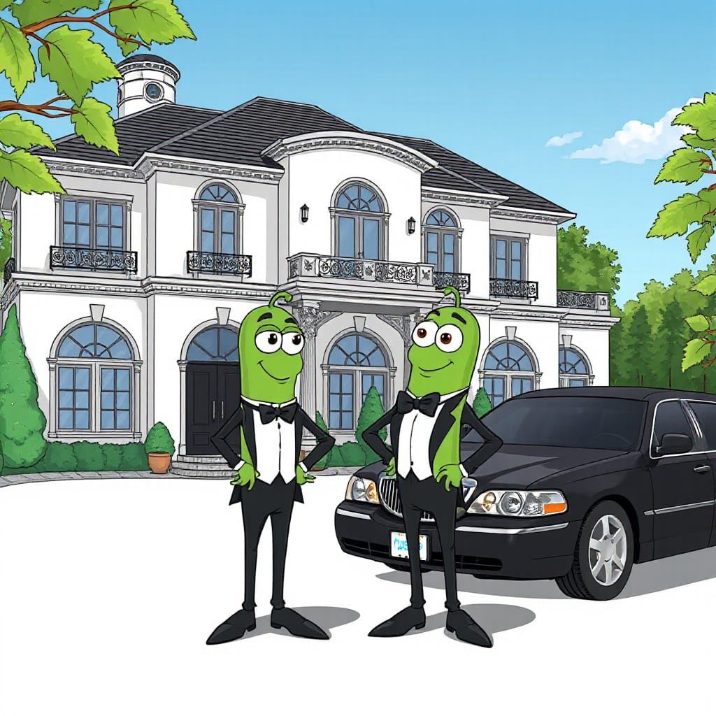 Dapper Green Beans in Formal Attire