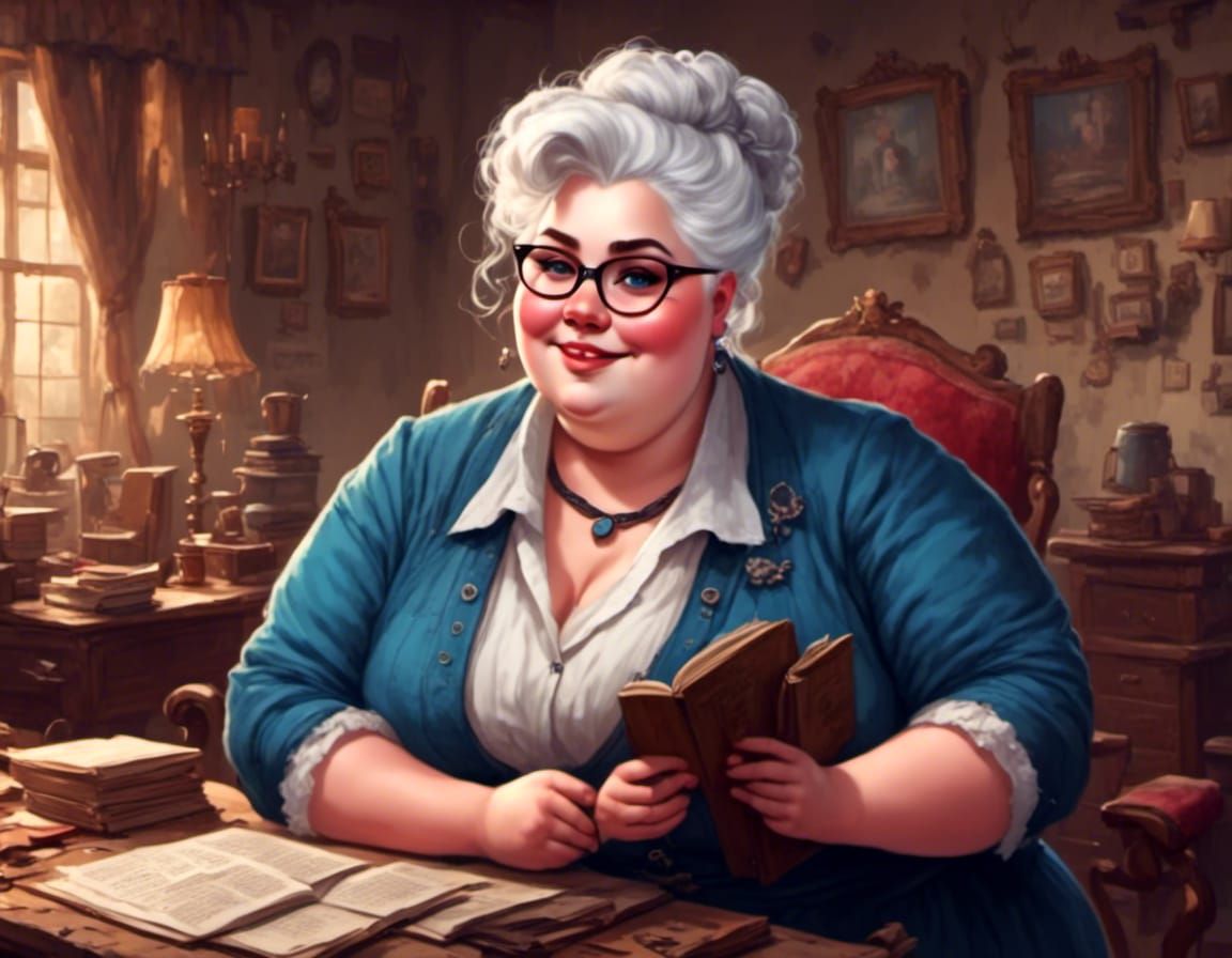 Elegant Curvy Woman with Kind Smile